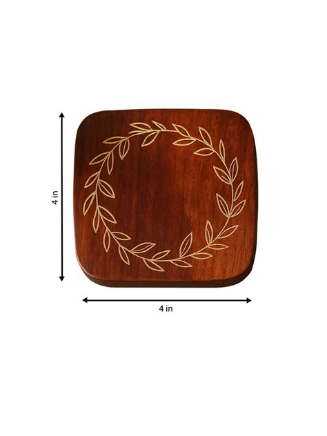 Wooden tea coaster | Buy Tarkashi craft Online