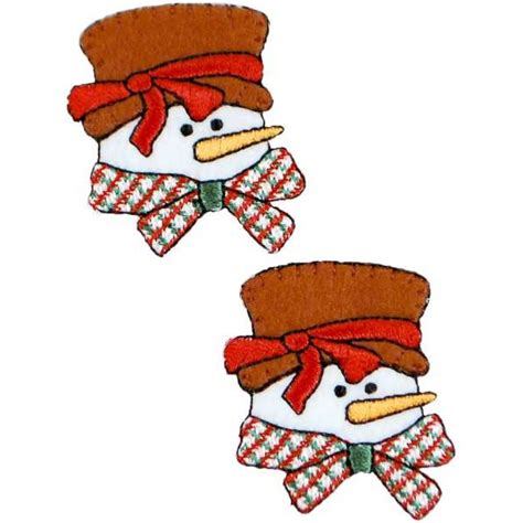 Christmas Snowman with Hat Iron-on Applique/Patch Pack of 2 | Michaels