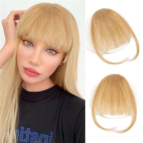 Amazon.com: Berracy Clip In Bangs 100% Human Hair Bangs Clip On Bangs ...