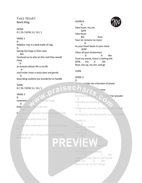 Take Heart Chords PDF (Grace Worship) - PraiseCharts