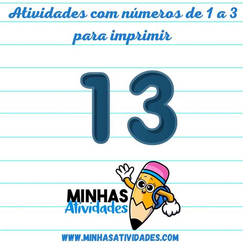 6 Atividades Com Números De 1 A 3 Para Imprimir