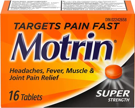 Motrin Super Strength Ibuprofen Tablets USP 400mg 16ct (Pack of 6) | Quecan Distribution
