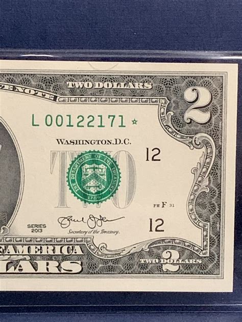 Rare $2 Bill Star Note 2013 Uncirculated Run 128K L00122171* | eBay
