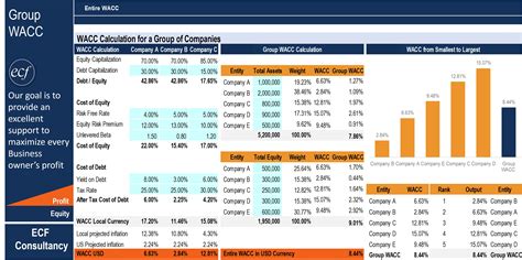 WACC (Weighted Average Cost of Capital) Calculation Model - for a Group ...