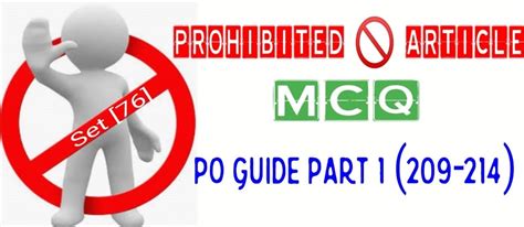 Postal Prohibited Articles MCQ | Quiz Questions and Answers for PO ...
