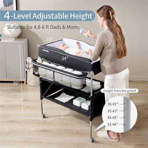 Sweeby Portable Baby Changing Table, Foldable Changing Table Dresser ...