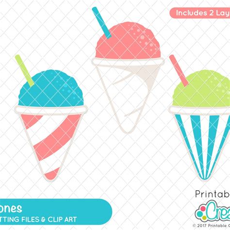 Snow Cone Clipart - Etsy