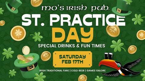 St. Practice Day @ Mos!, Mo's Irish Pub College Station, February 17 ...