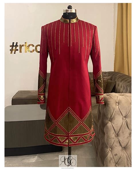 BURGUNDY SHERWANI – Ricco India