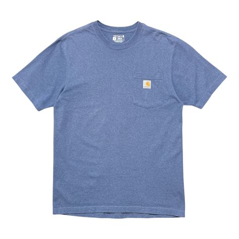 USA 古着 カーハート Carhart Tシャツ ロゴ ポケT ネイビー メンズM クルーネック ワーク BA4192 | 古着屋エバレット