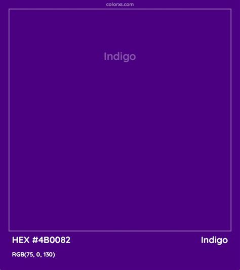 Indigo Color Code: HEX #4B0082