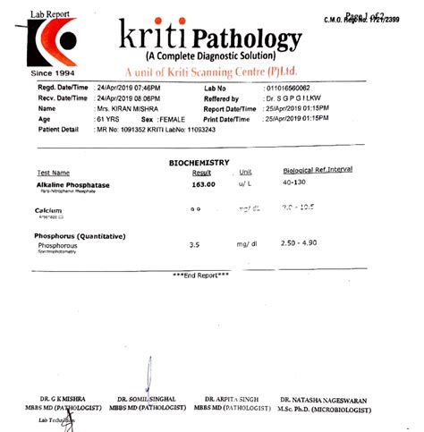 24-09-2019 - Lab Report C.M. HiER hlrz kritikritiPathology (A Complete ...