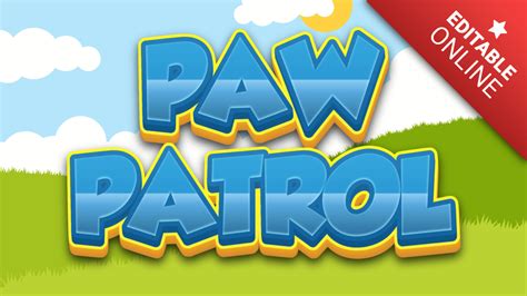 Paw Patrol Font Text Effects, Editable Designs, PSD, Vectors and Fonts