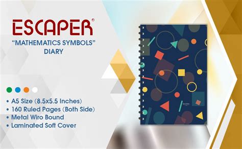 ESCAPER Mathematics Symbols (Ruled - A5 Size - 8.5 x 5.5 inches ...