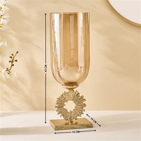 Buy Moksha Brew Starbust Glass and Aluminium Vase - Small from Home ...