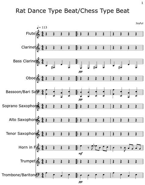 Rat Dance Type Beat/Chess Type Beat - Sheet music for Flute, Clarinet ...