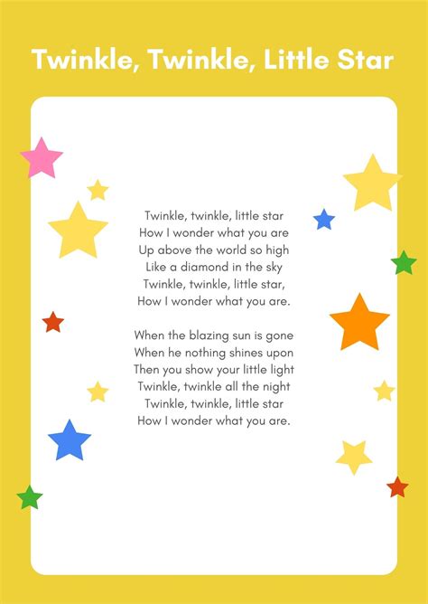 Twinkle Little Star Worksheet: Free Nursery Rhymes, 58% OFF
