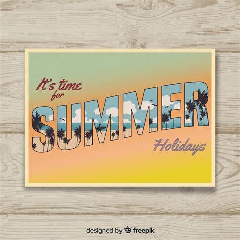 Free Vector | Vintage summer holiday postcard