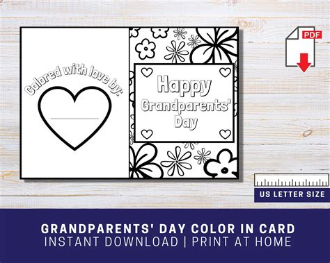 Printable Grandparents Day Color in Card, Grandparents Day Craft ...