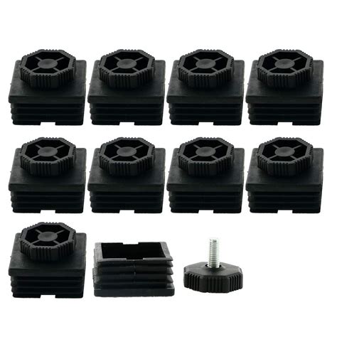 uxcell Leveling Feet 50 x 50mm Square Tube Inserts Kit Furniture Glide ...
