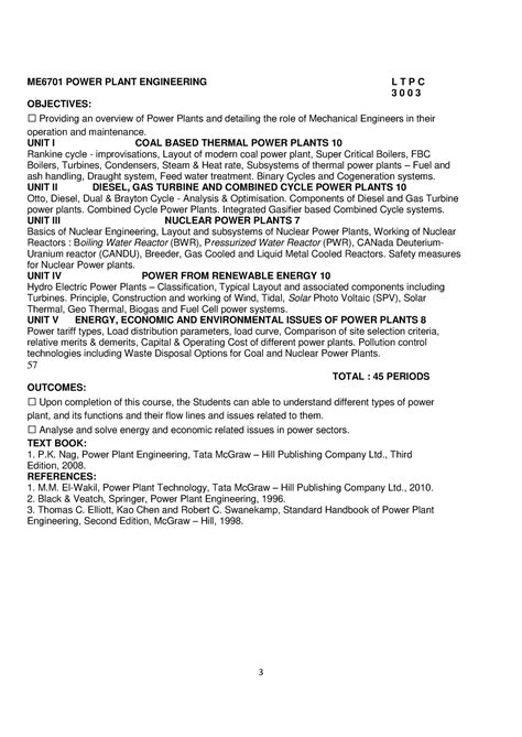 ME 6701 Power Plant Engineering Notes AND 2 Marks Questions ...