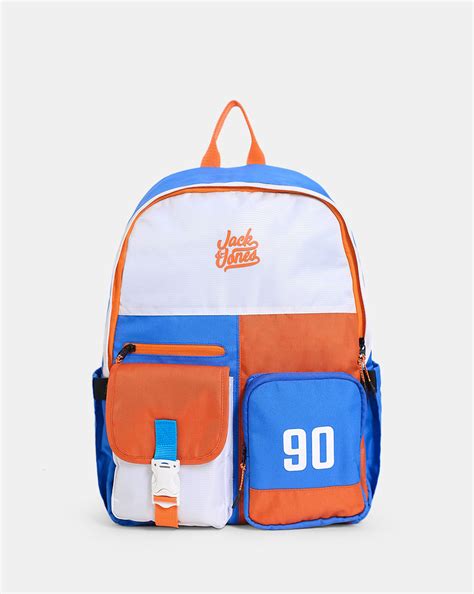 JACK & JONES ORANGE COLOURBLOCKED BACKPACK – creaworldwide