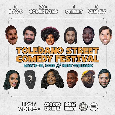TOLEDANO STREET COMEDY FESTIVAL (VIP, GA, & Day Passes), Sunday, May 11 ...