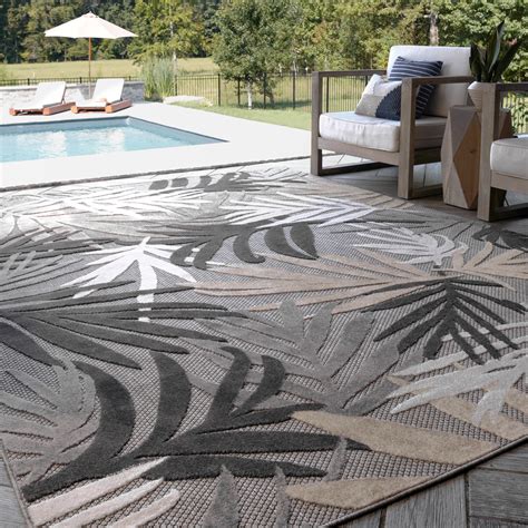 8x10 Water Resistant, Large Indoor Outdoor Rugs for Patios, Front Door ...