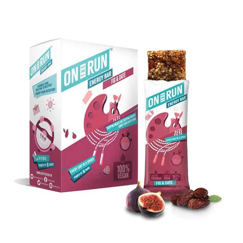 ON THE RUN Fig & Date Energy Bars ( Pack of 6 X 30g) – Handful Of Health