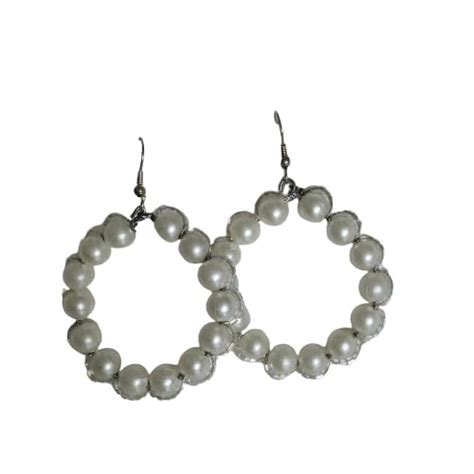 Buy CRAFTWIZARDS 1 Pairs Silver Hoop Earring Set Alloy Hoop Earring ...