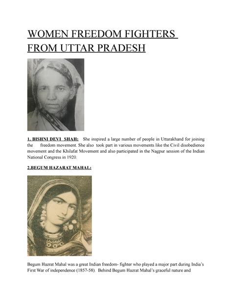 Women%20 Freedom%20 Fighters%20FROM%20 Uttar%20 Pradesh%201 - WOMEN ...