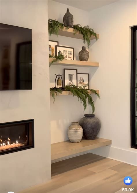 Pin by Has S on Christmas | Alcove ideas living room, Shelf decor ...