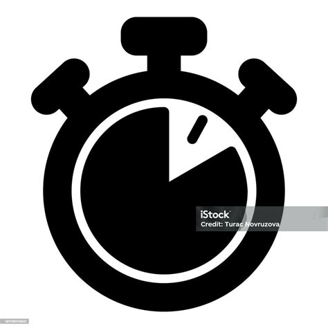 Stopwatch With Buttons 50 Seconds Timer Chronometer Solid Icon Time ...