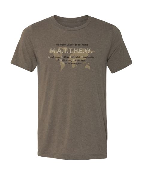 Spy T-Shirt for MATTHEW | Meaning of Name | Version 3 | Cool Espionage ...