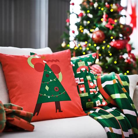 VINTERFINT cushion cover, Christmas pattern red, 50x50 cm (20x20") - IKEA