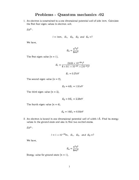 Module 2 Problems-Quantum Mechanics-02 - Problems - Quantum mechanics ...
