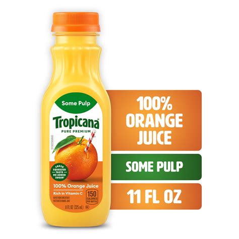 Tropicana Pure Premium Single Serve Original Orange Juice With Some ...