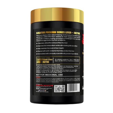 Eligator Nutrition Premium Series Liver + Enzyme 90 Tablets – Protein ...