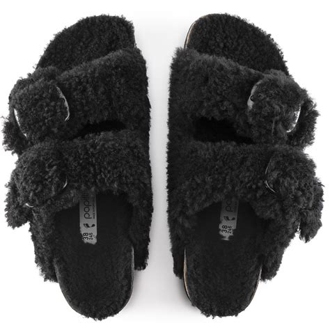 Arizona Big Buckle Shearling Shearling Teddy Black | BIRKENSTOCK