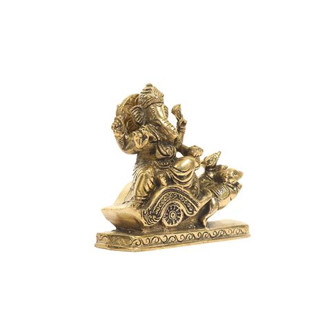 Buy Brass Lord Ganesha Idol with Mouse Vahana for Home Decor | Ragaarts
