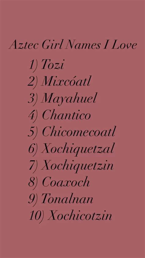 Aztec names – Artofit