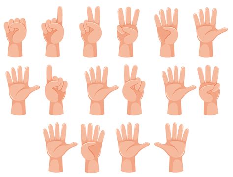 Human hand and number gesture 695624 Vector Art at Vecteezy