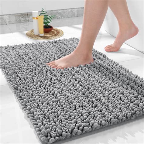 Yimobra Bathroom Rug Mat, 24'' x 17'', Luxury Chenille Shaggy Bath Rugs ...