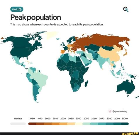 Peak population This map shows when each country is expected to reach its peak population. @geo ...