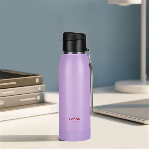 Larah Airo Round PU Thermoware Bottle, 550 ml, Lavender