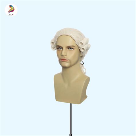 Colonial Wig for Men, George Washington Costume Wig, White Curly ...