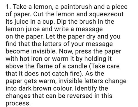 1. Take a lemon, a paintbrush and a piece of paper. Cut the lemon and ...