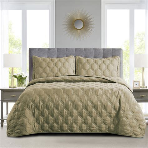 Home Soft Things 3 Piece Bradly Down Alternative Quilted Bedspread Set ...
