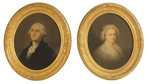 E.C Middleton - George Washington and His Wife - Pair of 19th Century American Portraits, c ...