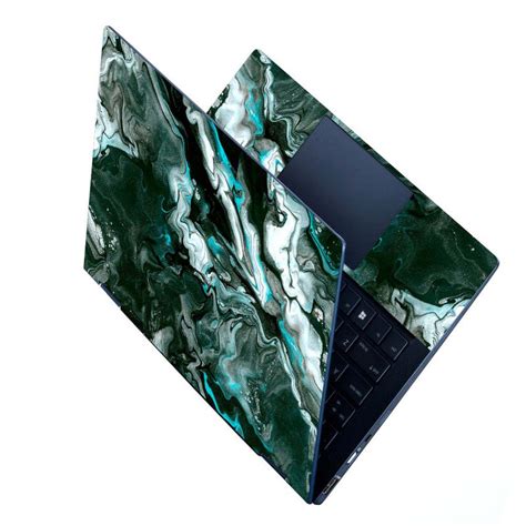 Full Panel Laptop Skin - Black Cyan Marble Series – SkinsLegend